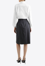 Dolce & Gabbana High-Waist A-line Skirt Gray F4C1CT FU286 S8290