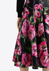 Dolce & Gabbana Peony Print Midi Circle Skirt Multicolor F4C2IT FSFN9 HN5KR