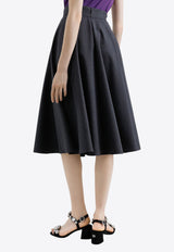 Dolce & Gabbana Woolen Midi Circle Skirt Gray F4C2IT FU286 S8290