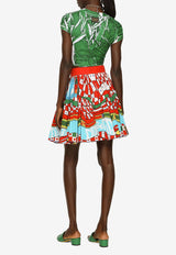 Dolce & Gabbana Carretto Print Pleated Mini Skirt Multicolor F4CB1T FI5G3 HH4KS