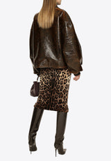 Dolce & Gabbana Leopard Print Midi Pencil Skirt Brown F4CHZT FJ7D5 S8350
