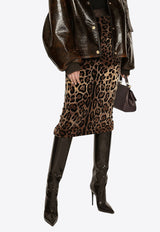 Dolce & Gabbana Leopard Print Midi Pencil Skirt Brown F4CHZT FJ7D5 S8350