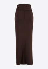 Dolce & Gabbana Belted Virgin-Wool Maxi Skirt Brown F4COOT FUGRH M1512