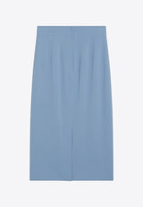 Dolce & Gabbana Stretch Cady Skirt Light Blue F4CS8TFUAE5/S_DOLCE-B0276