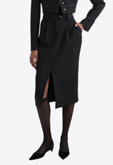 Dolce & Gabbana Wool Midi Pencil Skirt Black F4CZUT FUBGE N0000