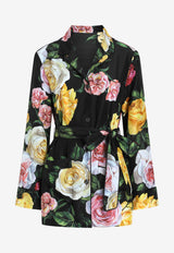 Dolce & Gabbana Floral Print Silk Habotai Pajama Shirt Multicolor F5I89T IS1XJ HN5IY