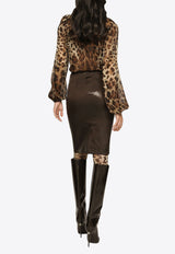 Dolce & Gabbana Leopard Print Silk Blouse Brown F5N70T IS1MN HY13M