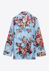 Dolce & Gabbana Flower Bouquet Print Silk Twill Shirt Multicolor F5Q03TIS11I/S_DOLCE-HC5ZO