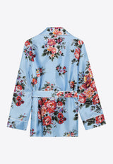 Dolce & Gabbana Flower Bouquet Print Silk Twill Shirt Multicolor F5Q03TIS11I/S_DOLCE-HC5ZO
