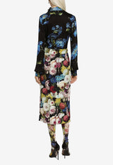 Dolce & Gabbana Bow-Tie Bluebell Silk Shirt F5R65T IS1SY HN4YH