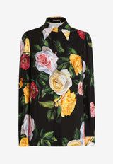 Dolce & Gabbana Floral Print Charmeuse Shirt Multicolor F5S48T FSA7B HN5IY