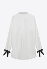 Dolce & Gabbana Bow Appliques Silk Buttoned Shirt White F5S82TFU1AU/R_DOLCE-W0800