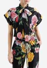 Dolce & Gabbana Floral Print Silk Habotai Shirt Multicolor F5T25T IS1XJ HN5IY