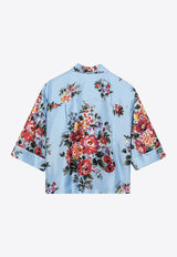 Dolce & Gabbana Floral Print Silk Twill Shirt Multicolor F5T50TIS11I/S_DOLCE-HC5ZO