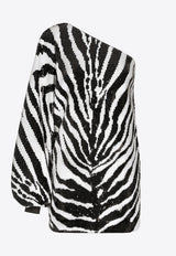Dolce & Gabbana Sequined Zebra Mini Dress Monochrome F6AJDT FLSGH S0991