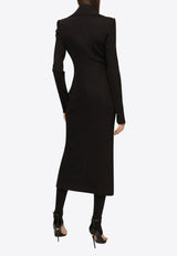 Dolce & Gabbana Jersey Midi Coat Dress Black F6AOVT FUUBD N0000