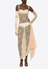 Dolce & Gabbana Lace Transparent Dress Pink F6BEQT FLMXZ F0050