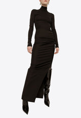 Dolce & Gabbana High-Neck Maxi Dress Black F6CLHT FUGRC M1512