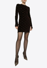 Dolce & Gabbana Monogram Jacquard Mini Dress Brown F6CPET FJ7DL M0023