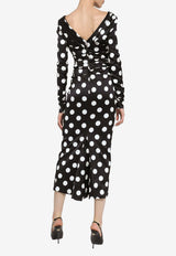 Dolce & Gabbana Polka-Dot Satin Midi Dress F6DJFT FSIBL HNL2W