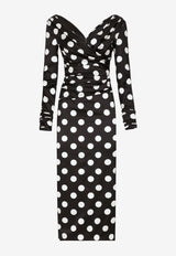 Dolce & Gabbana Polka-Dot Satin Midi Dress F6DJFT FSIBL HNL2W