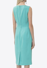 Dolce & Gabbana V-neck Midi Dress Blue F6E5BT FURDV V0234