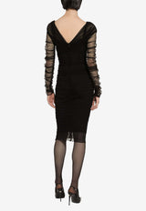 Dolce & Gabbana Draped Tulle Midi Dress F6G8QT FLEAA N0000