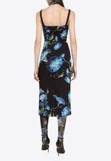 Dolce & Gabbana Bluebell Print Midi Dress Multicolor F6GAYT FSA6C HN4YH