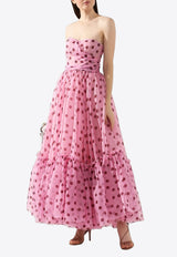 Dolce & Gabbana Polka Dot Strapless Gown Pink F6H2HT HS19Z HF96R