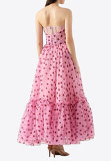 Dolce & Gabbana Polka Dot Strapless Gown Pink F6H2HT HS19Z HF96R