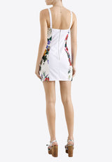 Dolce & Gabbana Peony Print Mini Dress Multicolor F6JJXT FSRQK HA5KT
