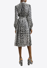 Dolce & Gabbana Leopard Print Satin Midi Dress Multicolor F6JQUT FS1GT HI13N