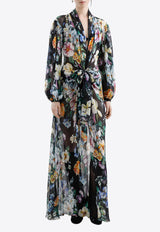 Dolce & Gabbana Floral Print Maxi Chiffon Dress Multicolor F6TMXT IS1XF HN5JC