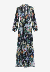 Dolce & Gabbana Floral Print Maxi Chiffon Dress Multicolor F6TMXT IS1XF HN5JC