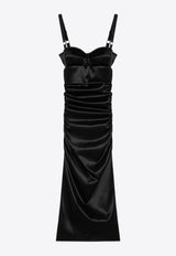 Dolce & Gabbana Draped Brassiere Midi Dress Black F6TUZTFURAD/Q_DOLCE-N0000