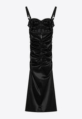 Dolce & Gabbana Draped Brassiere Midi Dress Black F6TUZTFURAD/Q_DOLCE-N0000