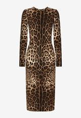 Dolce & Gabbana Leopard Print Midi Dress F6ZJ7T FSRKI HY13M Multicolor