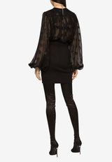 Dolce & Gabbana All-Over DG Logo Blouse F761RT FJTBR N0000 Black