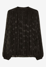 Dolce & Gabbana All-Over DG Logo Blouse F761RT FJTBR N0000 Black
