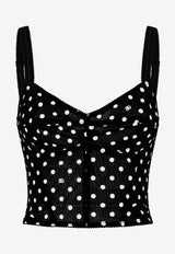 Dolce & Gabbana Polka Dot Corset Top F7AB7T FSUBG HNZQW Black
