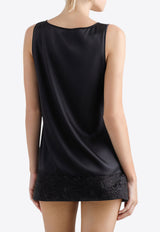 Dolce & Gabbana DG Logo Satin Tank Top Black F7AK5T FURAG N0000