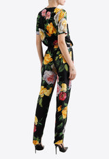 Dolce & Gabbana Floral Print Charmeuse Blouse Multicolor F7AO2T FSA7B HN5IY