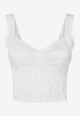 Dolce & Gabbana Lace Bustier Corset Top F7T19T G9798 W0800 White