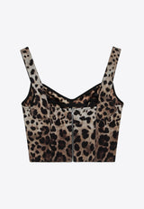Dolce & Gabbana Leopard Print Bustier Top Brown F7T19TFSSF7/S_DOLCE-HY13M