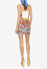 Dolce & Gabbana Carretto-Print Bustier Top Multicolor F7W98T HPADX HH4KT
