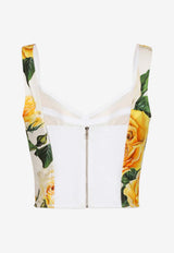 Dolce & Gabbana Rose Print Corset Top F7W98T HS5NO HA3VO Multicolor