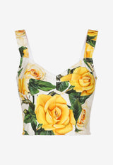 Dolce & Gabbana Rose Print Corset Top F7W98T HS5NO HA3VO Multicolor