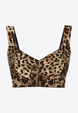 Dolce & Gabbana Leopard-Print Bustier Top Brown F7Y28T FSADD HY13M