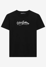 Dolce & Gabbana Embroidered Logo T-shirt Black F8V42ZGDDL1/S_DOLCE-N0000