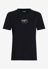 Dolce & Gabbana Embellished DG Logo T-shirt Black F8V42Z GDCXZ N0000